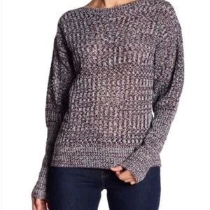 John + Jen Pointelle Knit Balloon Sleeve Sweater